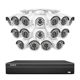 16 Channel 4K PoE Bullet & PTZ Security Camera System, 8MP Outdoor PoE IP Cameras, Pan & Tilt, ONVIF Supported NVR, Two-Way Audio, Smart Human/Vehicle Detection(2x PT Cameras+14x IP Cameras)
